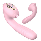 Vibrador telescópico con vibración de succión, dispositivo de masturbación erótica femenina, productos para adultos